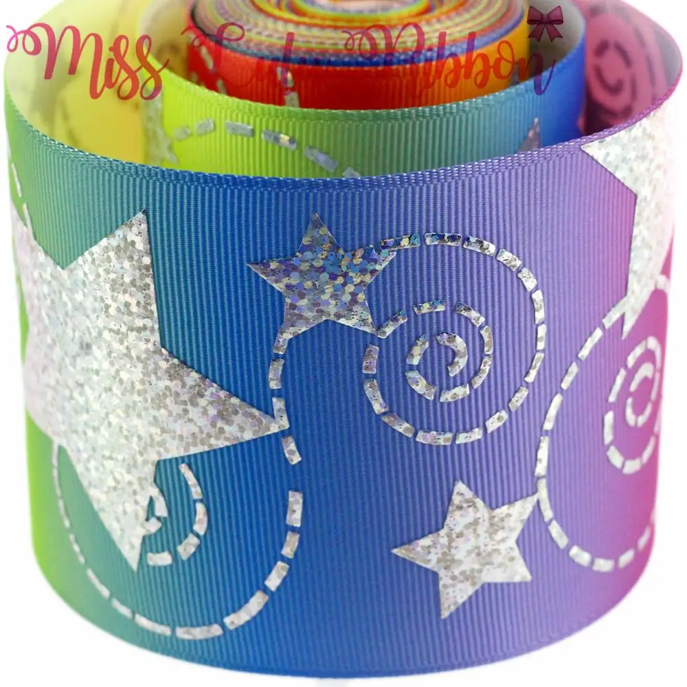 3 &quot75 мм Серебряная голограмма фольга Звездные вихревые узоры градиентные