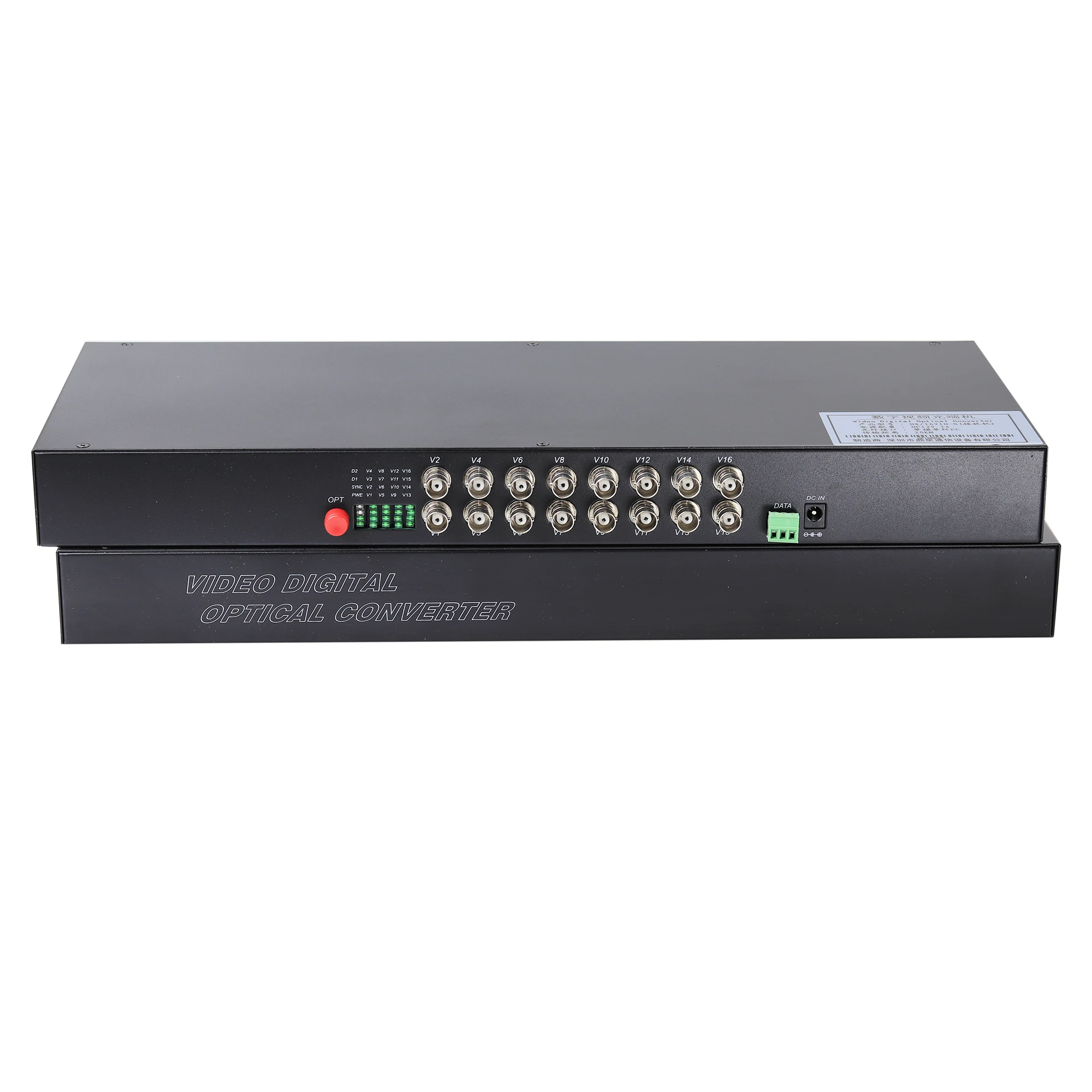 16 Channel Analog Camera Digital FC Signal Mode Fiber Transmitter BNC Optical Converter