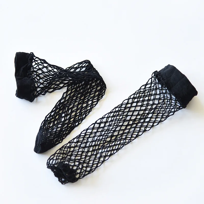 Летние Изящные носки в сетку для маленьких девочек детские облегающие черные