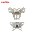 2 шт. NAIERDI Бабочка Дизайн Античная бронза застежка защелка ювелирный замок для деревянного ящика Шкаф Пряжка Чехол с замками ручка фурнитура