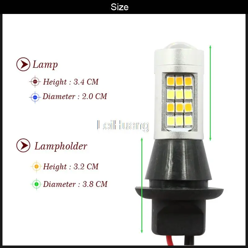 2 шт. 7440 T20 двухцветный переключатель LED DRL указатель поворота комплект бесплатная