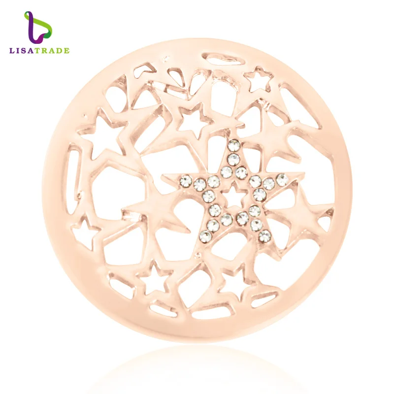 Новые звезды ажурные Стразы монета 33 мм подходит для рамки подвески мои монеты