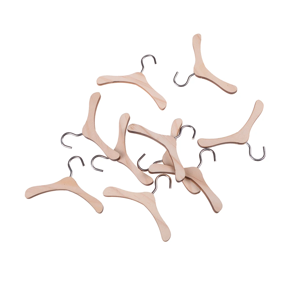 10 шт. деревянная вешалка для одежды металлический крючок кукол BJD оптовая продажа