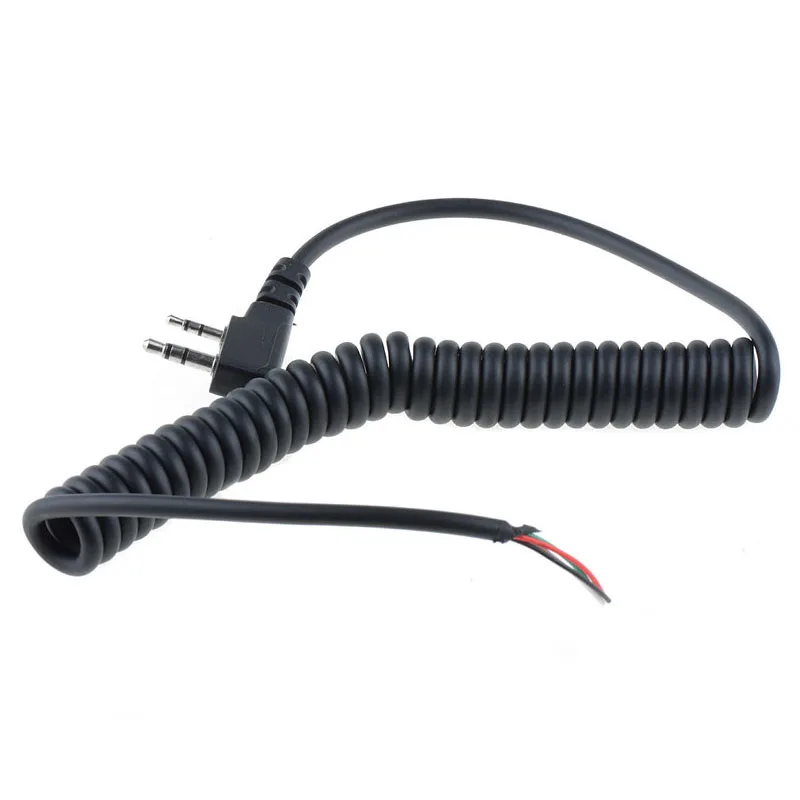 Замена DIY K Head 2 pin 4 провода PTT микрофон динамик кабель пружинная линия для Baofeng UV5R UV-5R Kenwood TK370 Linton рация