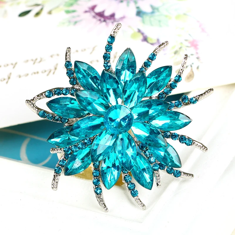 Женская корсажная брошь MINHIN свадебная с австрийским кристаллом|crystal brooch|large