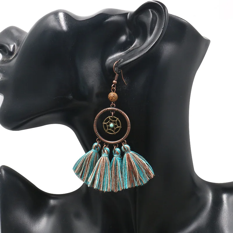 YYW Boho кисточкой серьги для женщин ювелирные изделия Винтаж богемный ручной