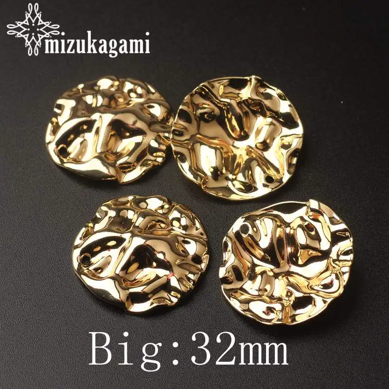 Big32mm Золотой сплав цинка металла искаженный 3D круглой формы Подвески 21 мм 32 мм 6 шт./лот для DIY серьги ювелирных изделий Аксессуары - Окраска металла: Big32mm