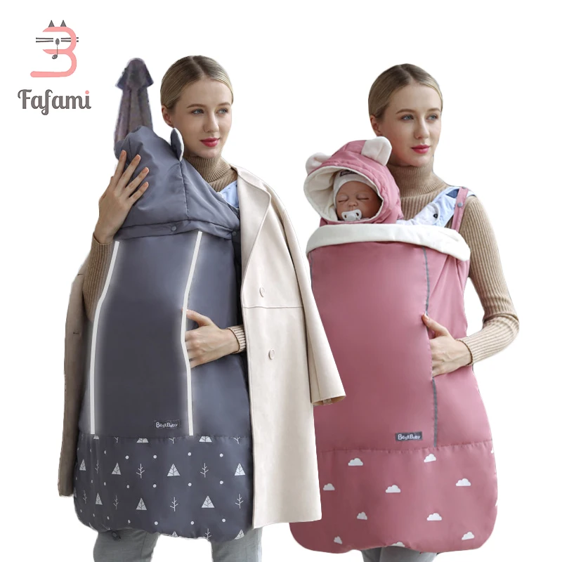 Ergonomic Baby Carrier Cover Baby Strap Cloak Winter Baby Carrier Sling Outdoor Windproof Cloak Cape Hooded Infant Backpacks