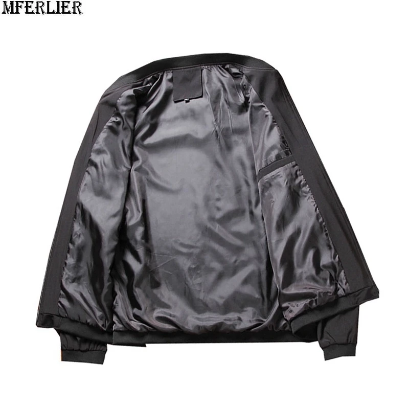 MFERLIER мужские куртки 8XL 9XL черные большие размеры 6XL 7XL Осенние хипстерские с
