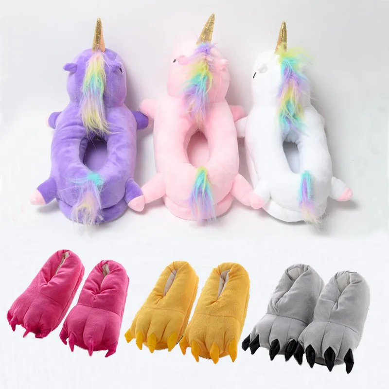 

Туфли детские в виде единорога, обувь для девочек и мальчиков, кигуруми, туфли-кигуруми, женские домашние тапочки в виде единорога, для коспл...