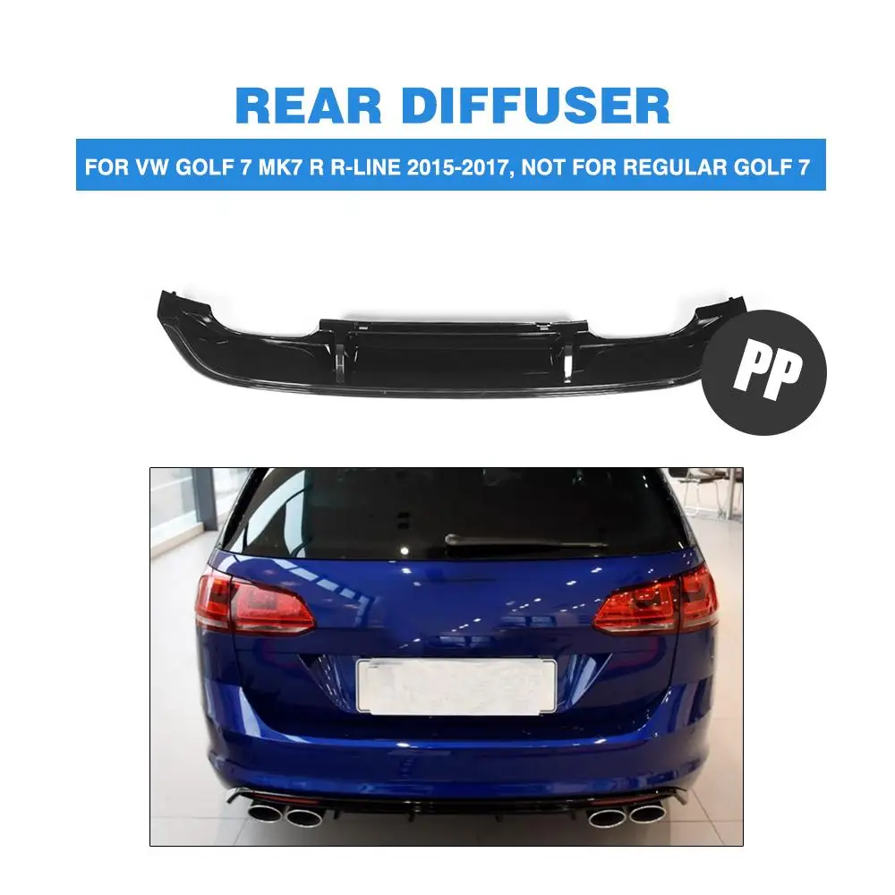 PP автомобильный диффузор губа на задний бампер спойлер для Volkswagen Golf 7 VII MK7 R Rline