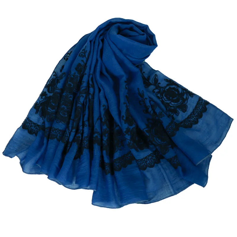 2020 Мода стежка в ацтекском стиле Цветочная вискозная шаль шарф для женщин