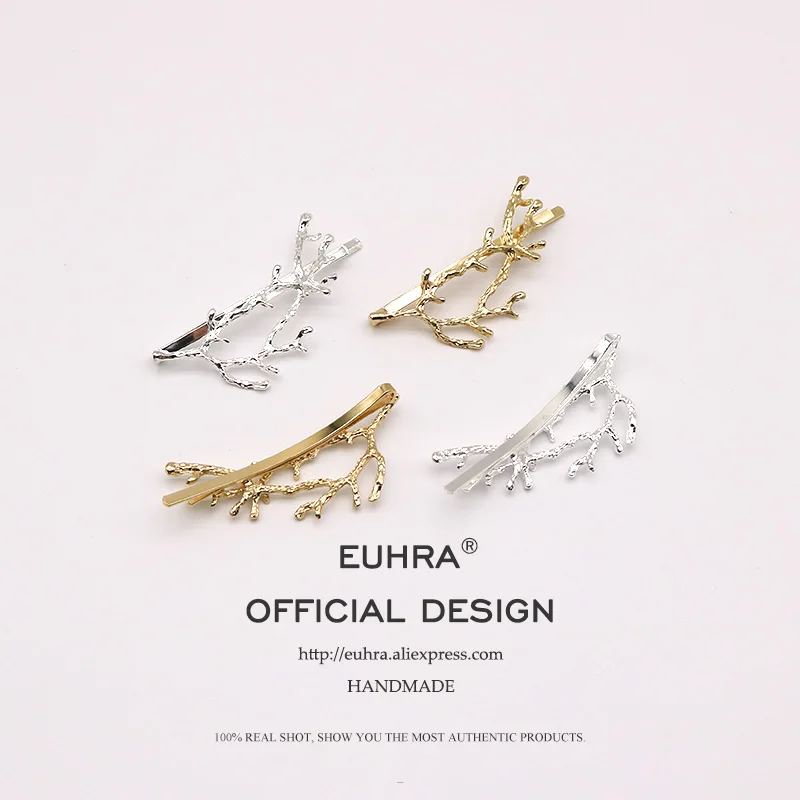 EUHRA, 2 цвета, сплав, ветка, шпильки, заколка для волос, для девушек, заколки для волос, для женщин, заколки для волос