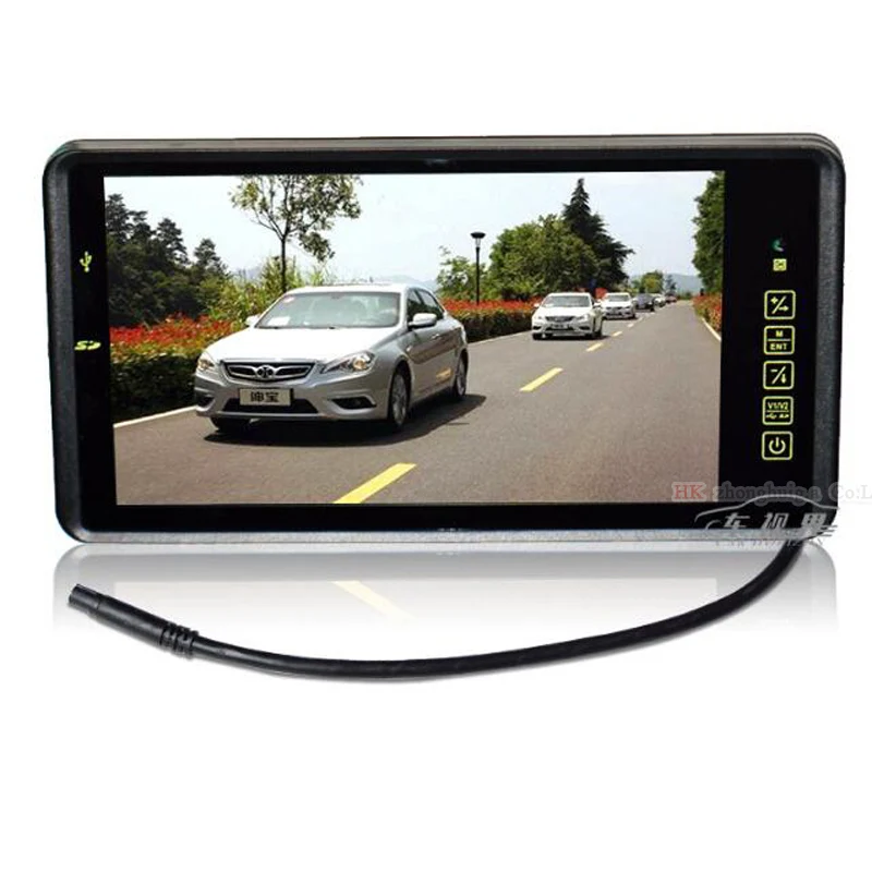 Автомобильный зеркальный монитор с ЖК экраном 1024x600 HD 9 дюймов Bluetooth MP5 FM