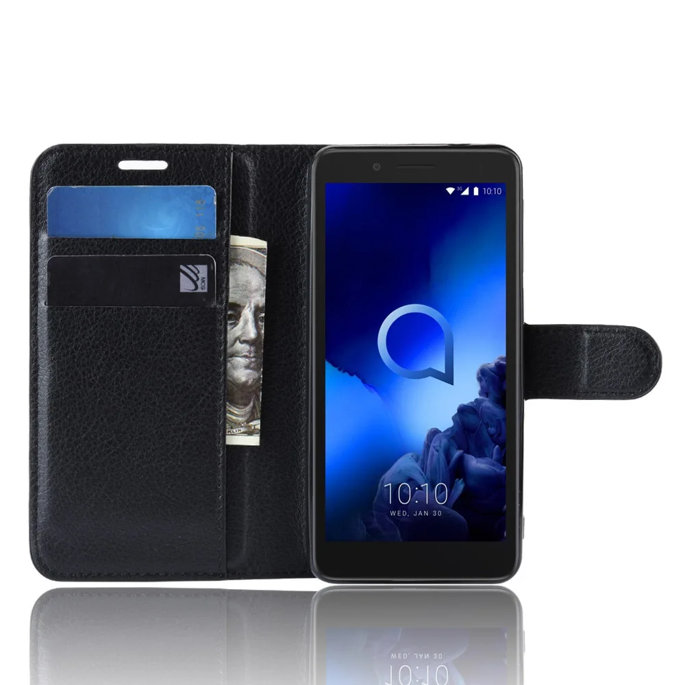 Чехол-книжка для Alcatel 1C 2019 кожаный чехол-кошелек с откидной крышкой держатель