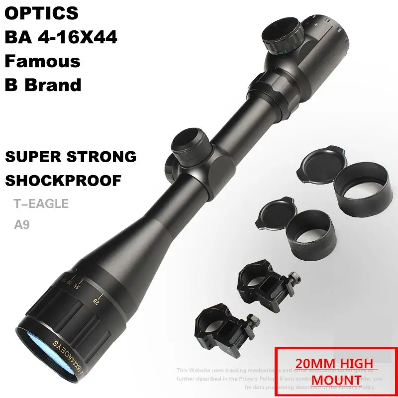 BA4-16X44 20MM-HIGH Горячий бренд оптический прицел 4-16X44 прицел охотничий оптический прицел охотничья оптика красная точка Chasse Aim охотничья Оптика прицел - Цвет: BA4-16X44 20MM-HIGH