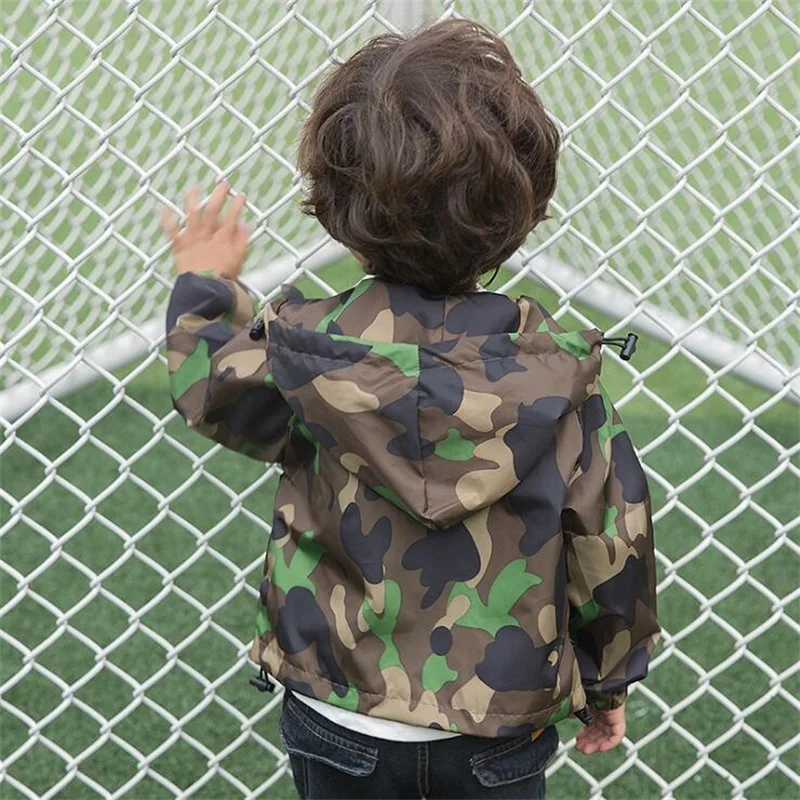 Children Outerwear hooded baby Boys jacket Fashion camouflage color Jackets kids Coats Windproof spring autumn Tops for kid 2-6Y | Детская