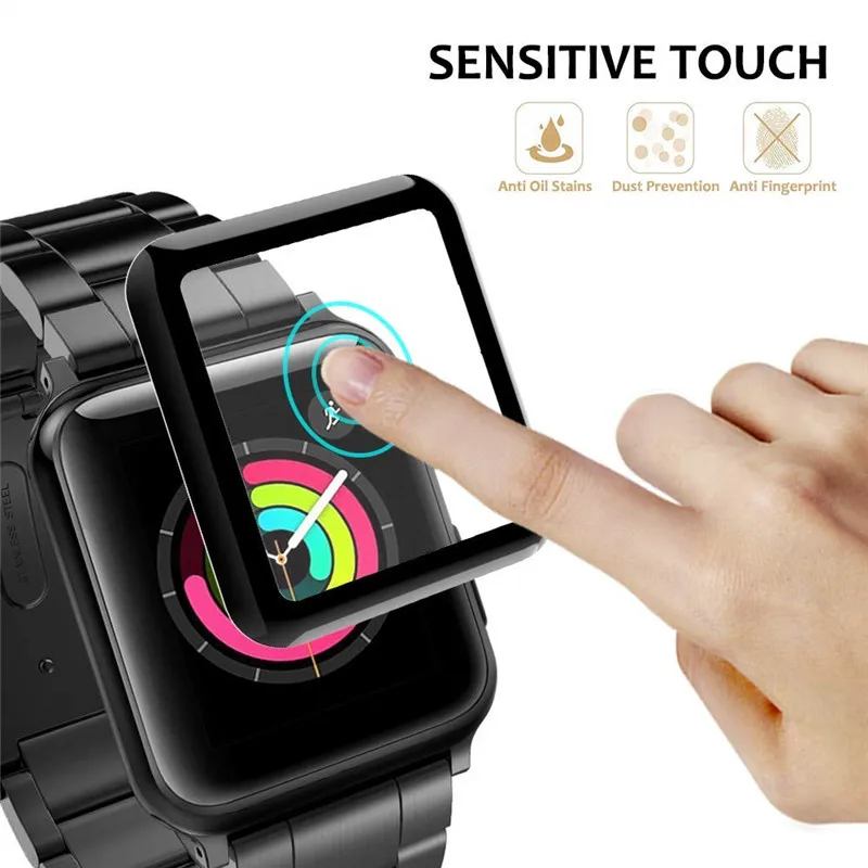 2 шт много для Apple Watch 44 мм 40 мм серия 4 3 2 1 3D изогнутая стеклянная пленка с полным покрытием экрана для iWatch 42/38 мм экран из закаленного стекла