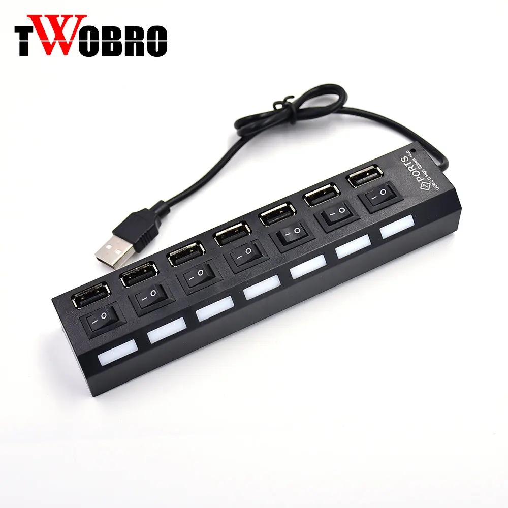 Usb хаб 2 0 4 портовый 7 usb разветвитель адаптер с выключателем вкл./выкл.