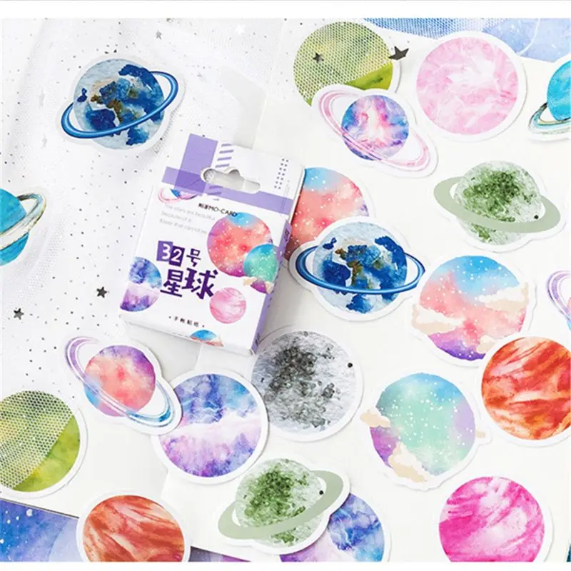 45PCS No.23 Planet Stars Stickers for Kids Educational Learning Gift Celestial Body On Notebook Laptop Snowboard | Игрушки и хобби