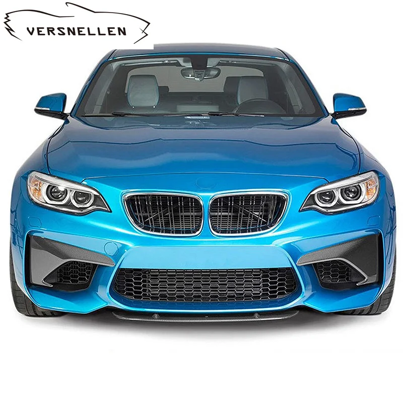 MP стиль для BMW M2 F87 передний бампер из углеродного волокна передняя юбка губ угол