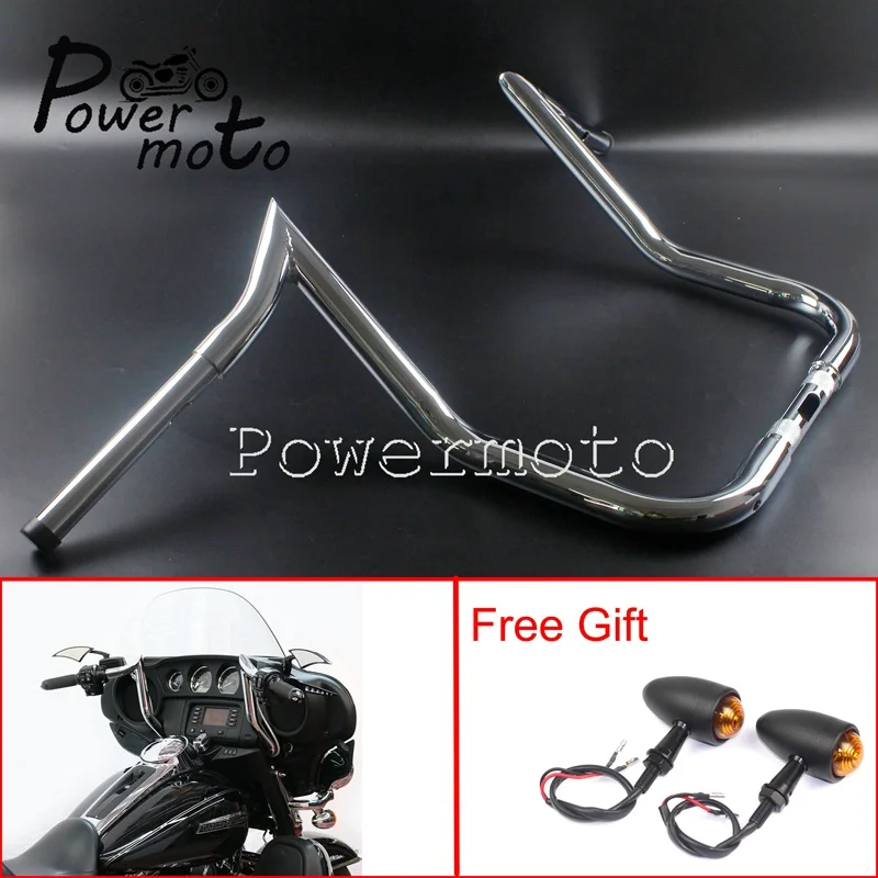 

Chrome 1 1/4" Handlebar 12" 14" 16" Rise Hanger Bar for Harley Touring Softail Road King Street Glide Baggers Batwing Fairing