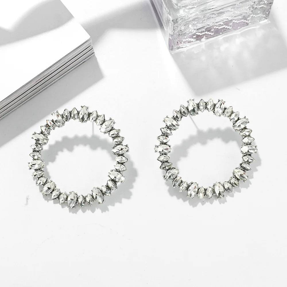 Большие серьги гвоздики Groot с золотым и серебряным покрытием металлические белые