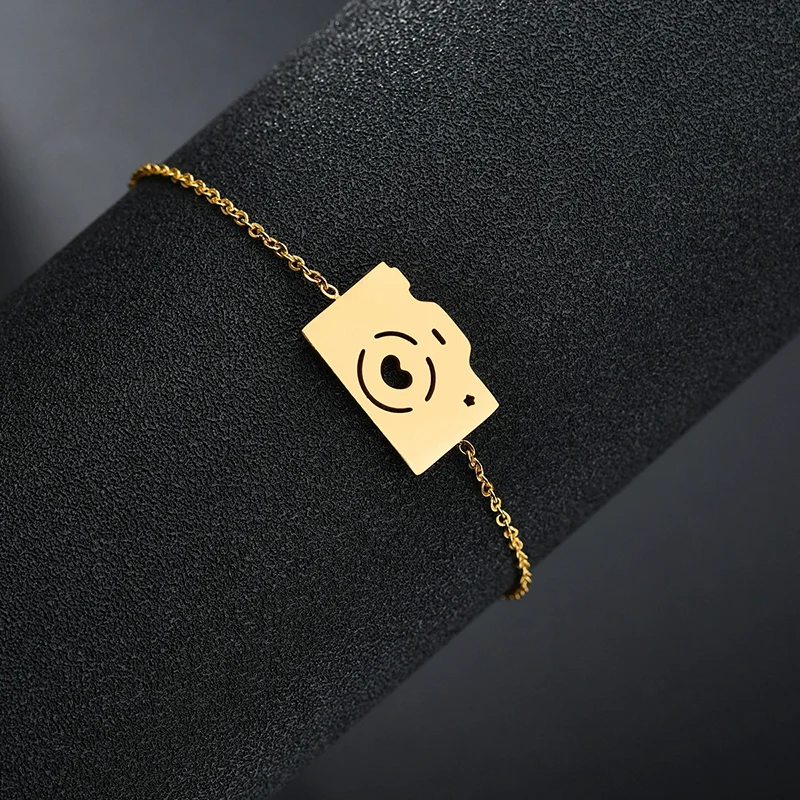 ELSEMODE браслет с камерой из нержавеющей стали для женщин женский обручальное