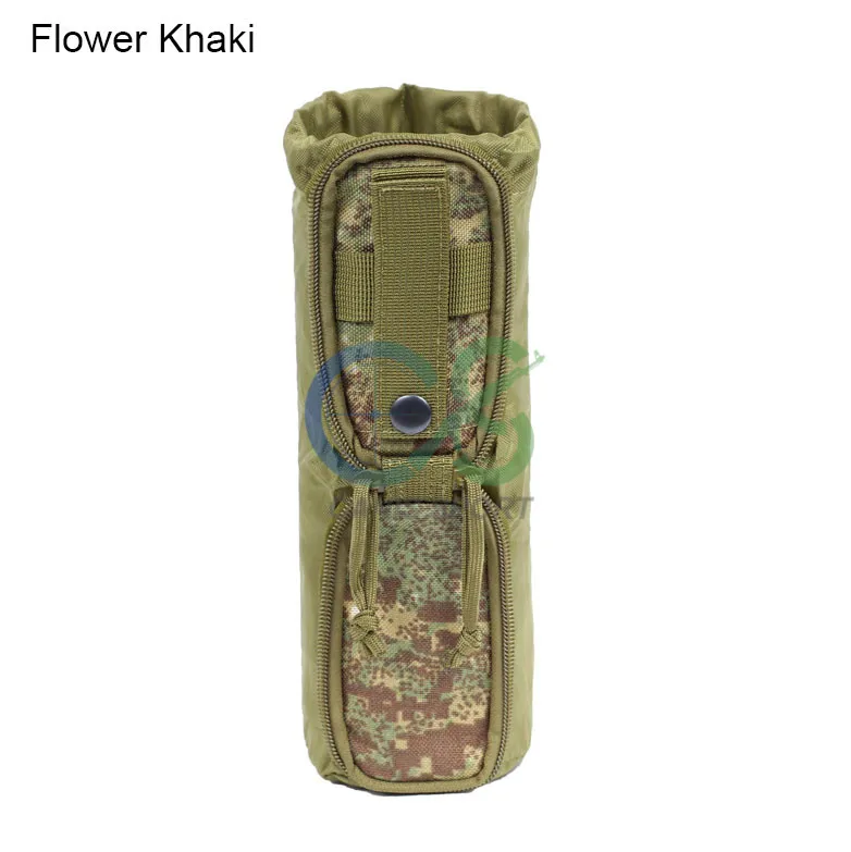 Flower Khaki E.T Дракон складной чехол для воды Тактический Molle Чехол система Molle бутылка для воды сумка 12 цветов охотничьи наборы чехол держатель PP6-0103 - Цвет: Flower Khaki