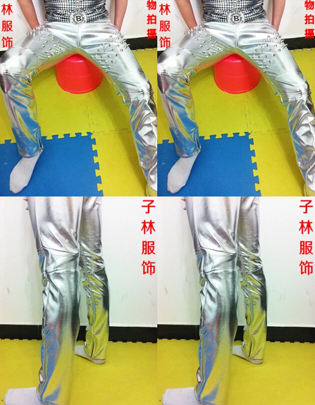 Большие размеры мужские модные штаны стилиста для ночного клуба певица Dj золотые