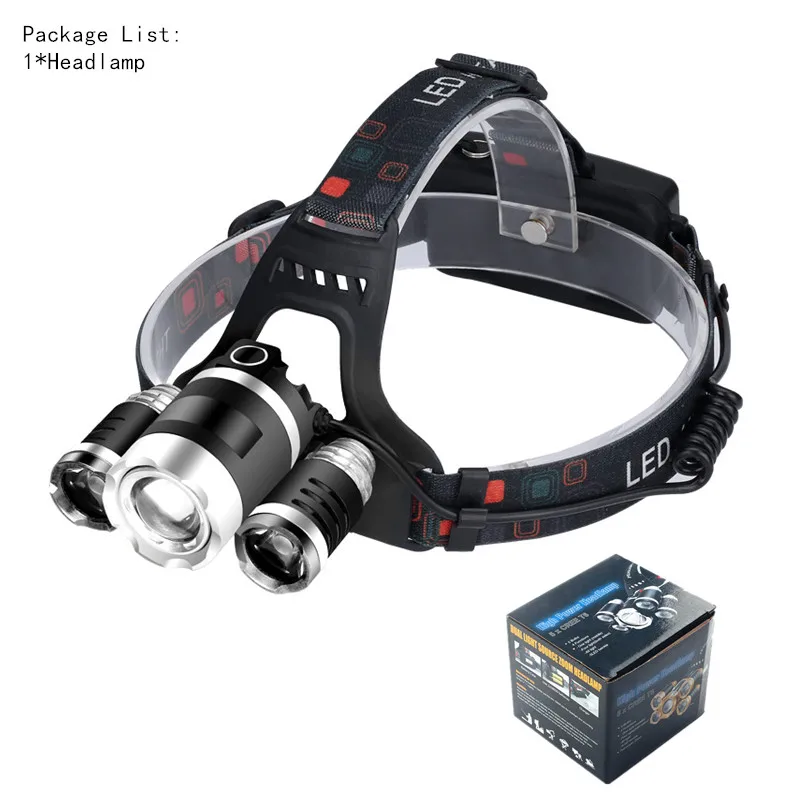 Package A Датчик движения налобный фонарь 50000 люмен XML-T6 Zoom водонепроницаемый Головной фонарь 18650 Аккумулятор Перезаряжаемый для рыбалки - Испускаемый цвет: Package A