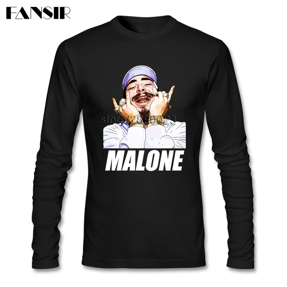 Post Malone реперские кепки Мужская футболка с длинными рукавами круглым вырезом из