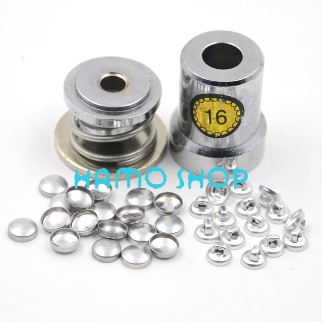 

Free Shipping 100Set/Lot Round Fabric Aluminum Covered Cloth Button With One Tool Metal Jewelry Accessories for Handmade DIY #16