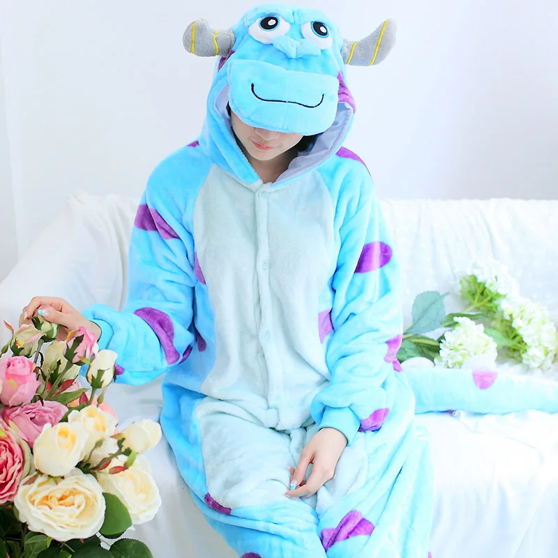 Синий Университет монстров Салли Костюмы для косплея Салливан Onesie пижамы