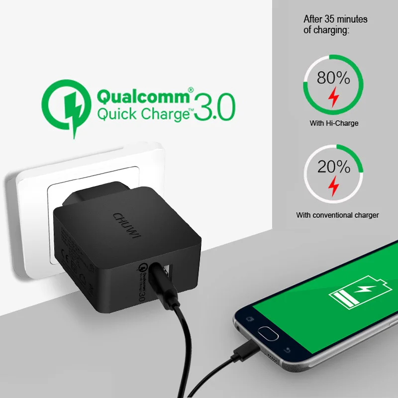 Chuwi дорожное настенное зарядное устройство Быстрая зарядка QC 3 0 USB адаптер ЕС