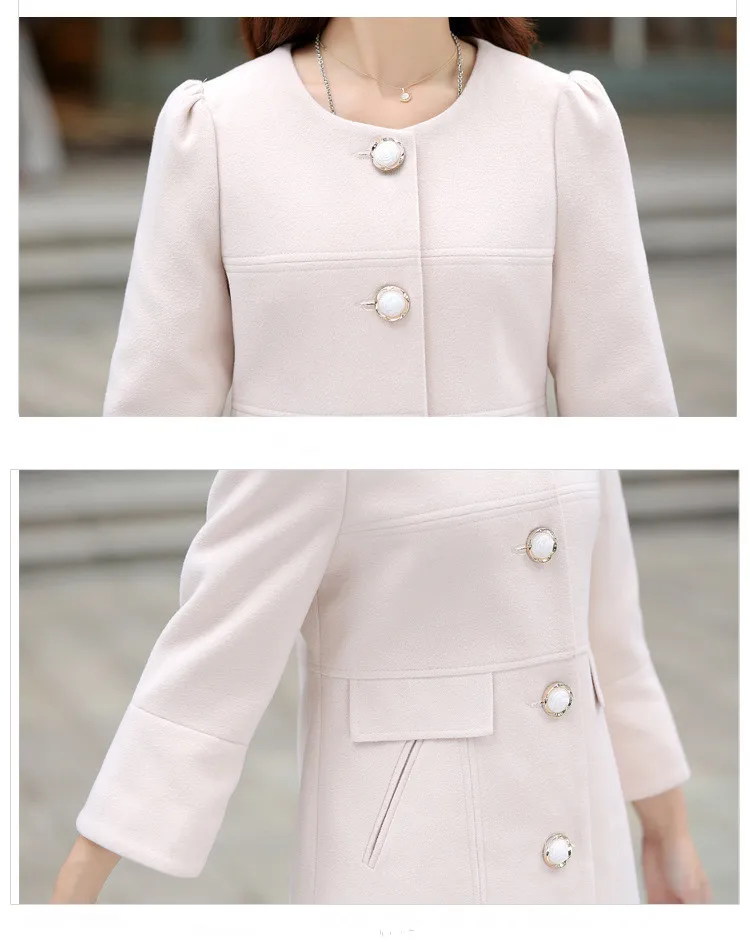 2019 новый бренд осень зима женское Шерстяное Пальто Куртка с круглым вырезом Casacos