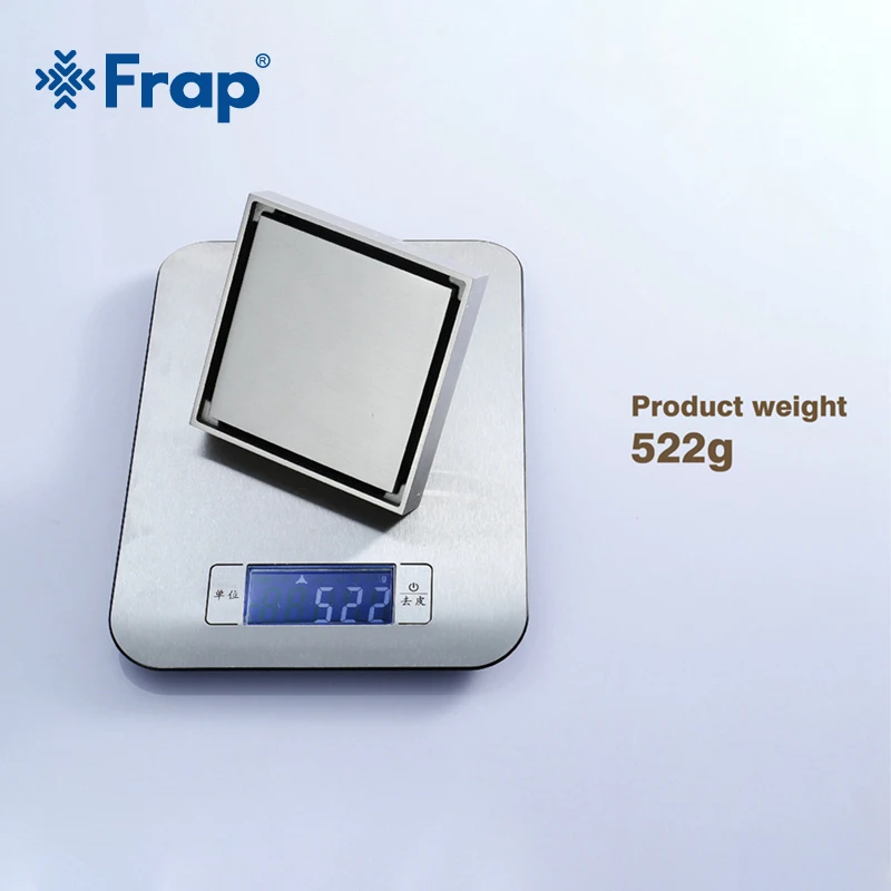 

Frap Tile Insert Square Floor Drain Bathroom Invisible 10cm*10cm Brushed Modern Design Deodorizing Bathroom Floor Drain Y38107