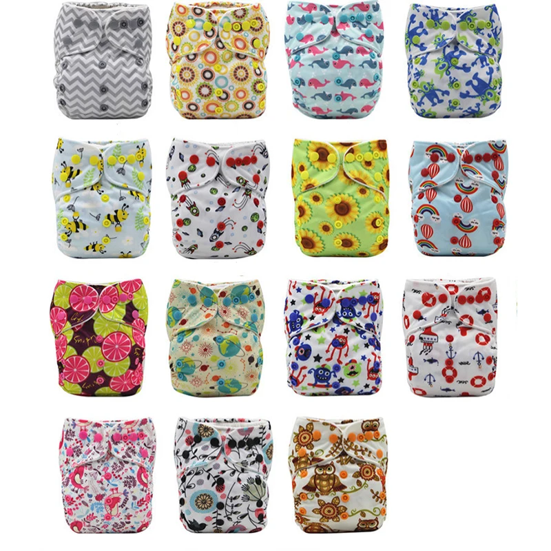 Baby Washable Reusable Cloth Diaper Waterproof Adjustable Cloth Nappy Baby Cloth Diaper Cover With 1pc Microfiber Insert