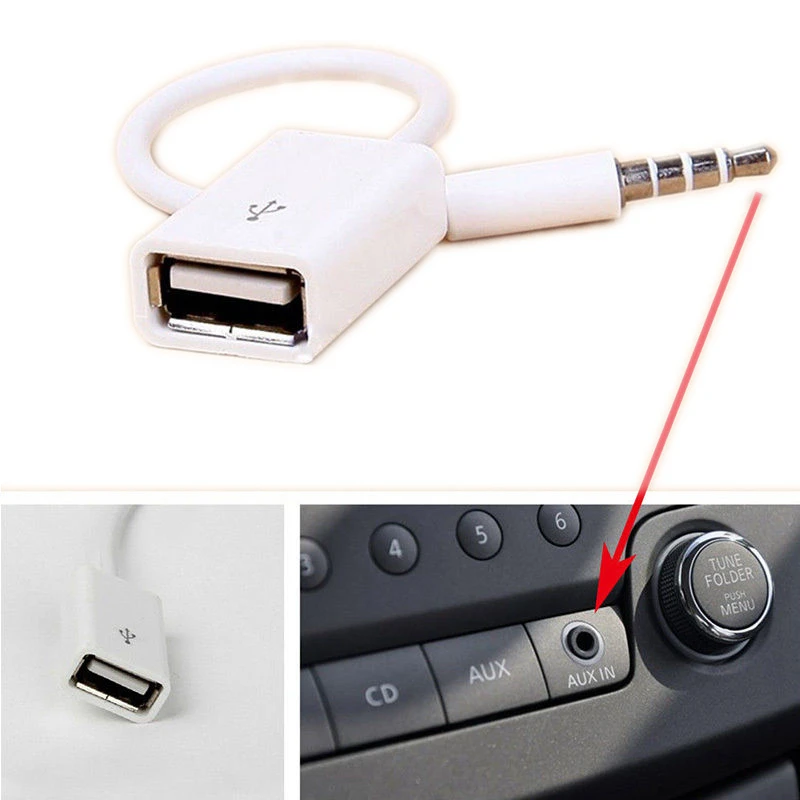 

Кабель-конвертер AUX штекер-USB 3,5 мм, 2 шт., автомобильный динамик, аудиоконвертер, линия передачи данных, автомобильные аксессуары MP4