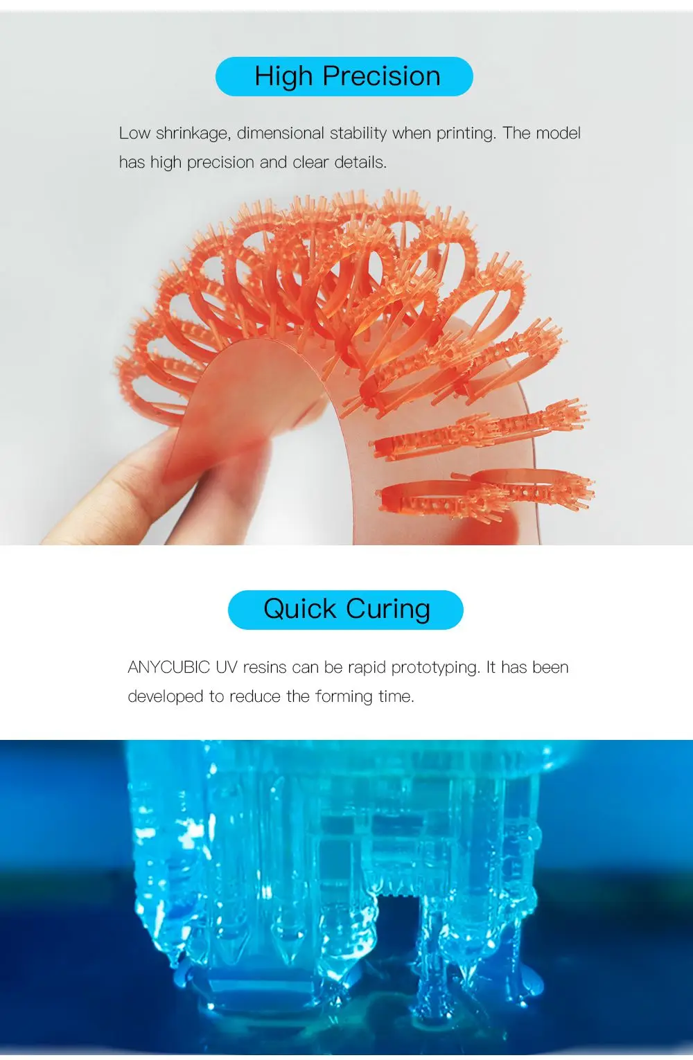 ANYCUBIC 3d принтер материал 1Л 405нм смоляный комплект Фотон 3d принтер чувствительный нормальный жидкий ЖК 3D печатный материал