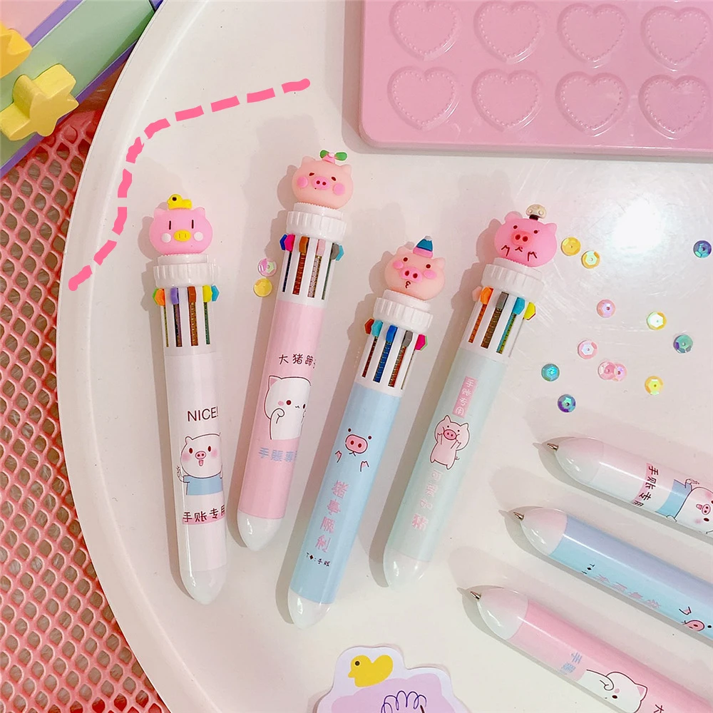 1 шт. Корейская Милая Канцелярия ручка мультфильм 10 цветов Шариковая Kawaii школьные