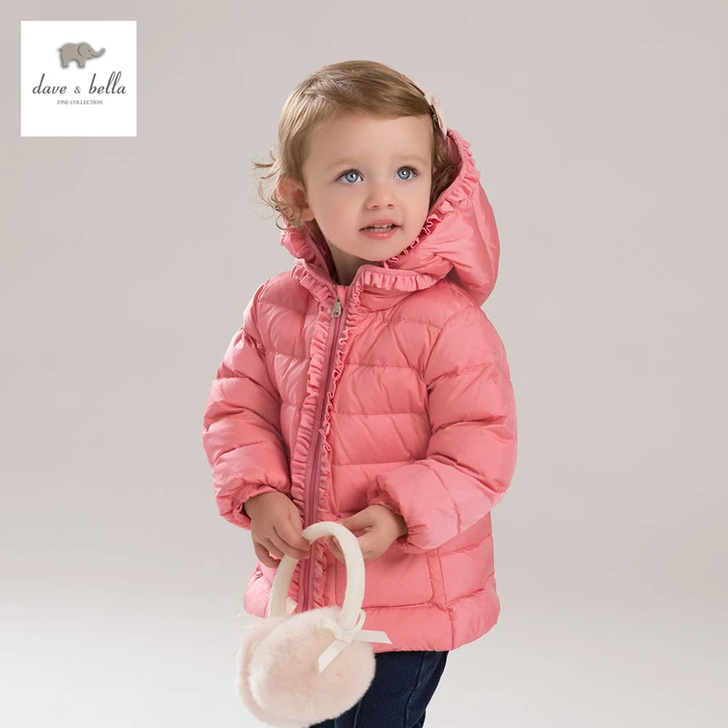 Db4132 davebella пуховик для маленьких девочек с рюшами | Мать и ребенок