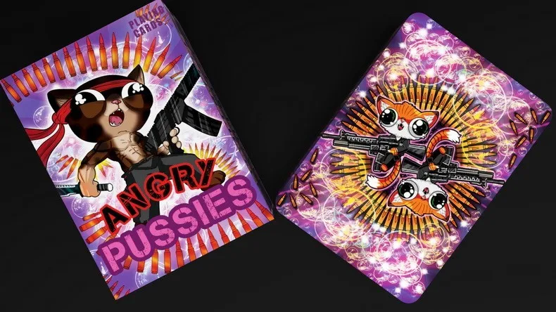 Angry Pussies Playing Cards Poker Size Deck USPCC Custom Limited Edition Sealed Magic Props | Игрушки и хобби