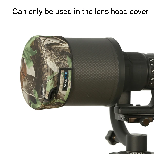 Lens Hood Cover A ROLANPRO Защитная крышка для объектива цифрового однообъективного зеркального Кепки камуфляжная куртка короткий телеобъектив Пистолеты Костюмы для Sigma Tamron цифровой зеркальной камеры Canon Nikon 300/400/500/600/800 мм - Цвет: Lens Hood Cover A