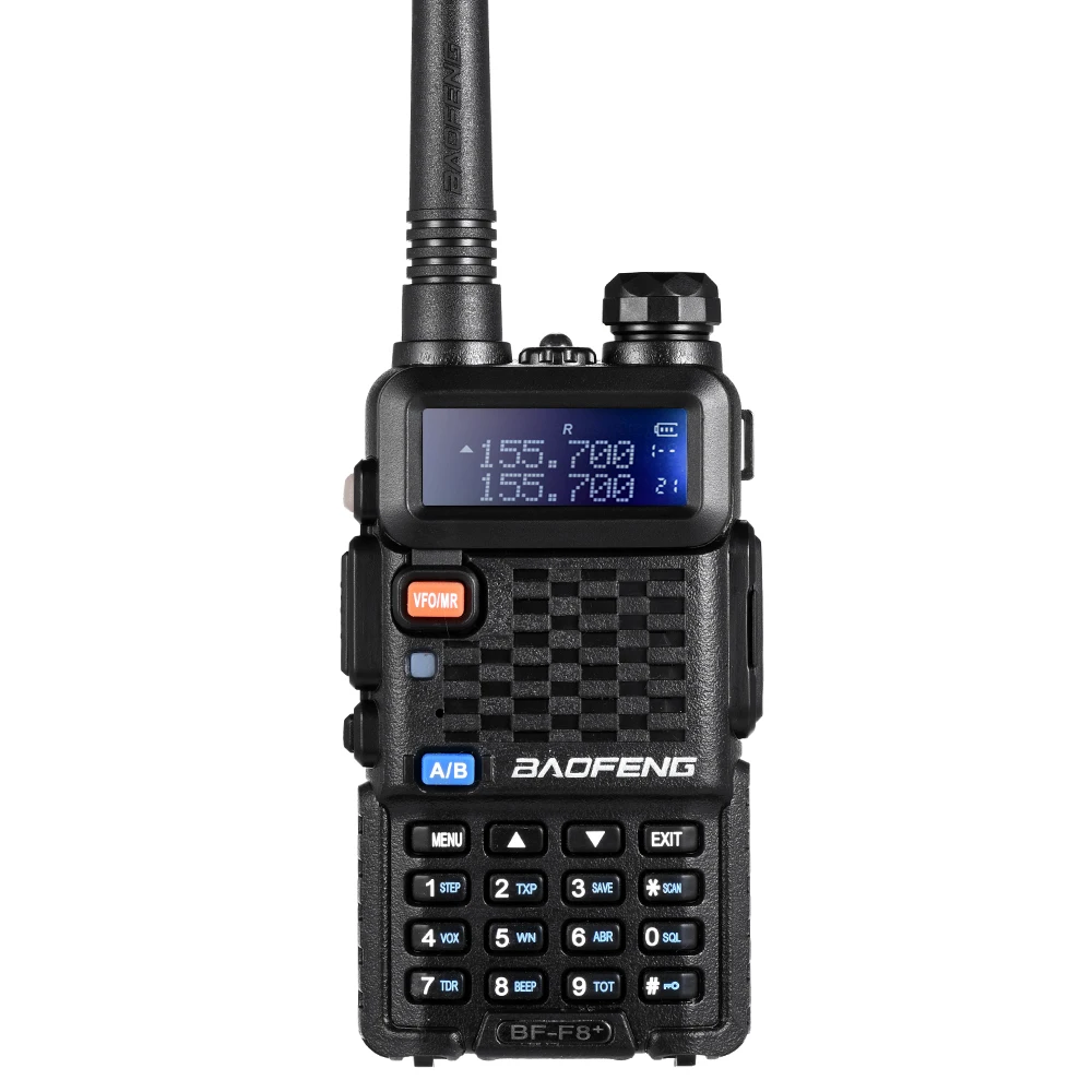 BAOFENG F8+ VHF/UHF Двухдиапазонный портативный приемопередатчик домофон с ЖК, радио приемник 5 Вт 128 каналов памяти рация