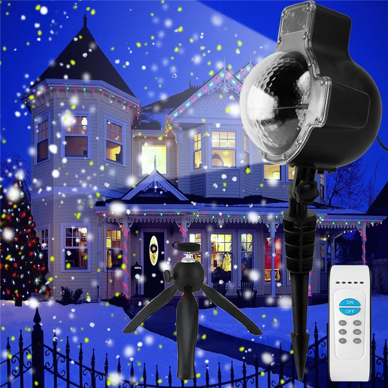 

ZjRight Christmas Holiday Snowflake Projector LED Light Outdoor Waterproof LED Lamp Light Home Garden Snowfall Indoor Decoration
