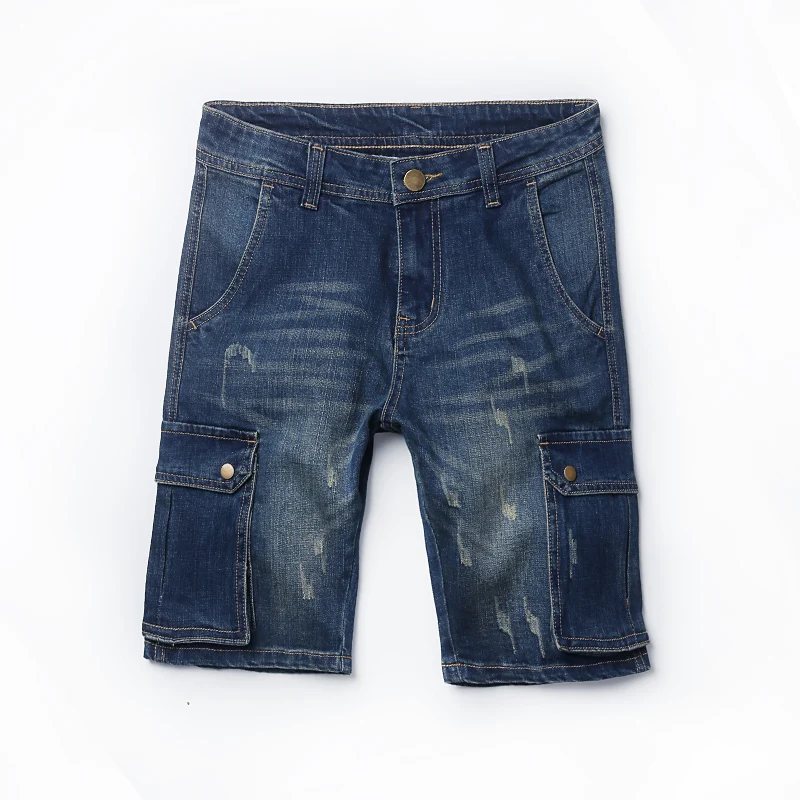 Мужчины Оснастки Джинсовые Шорты До Колен Грузов Короткие Джинсы Новый Мужской