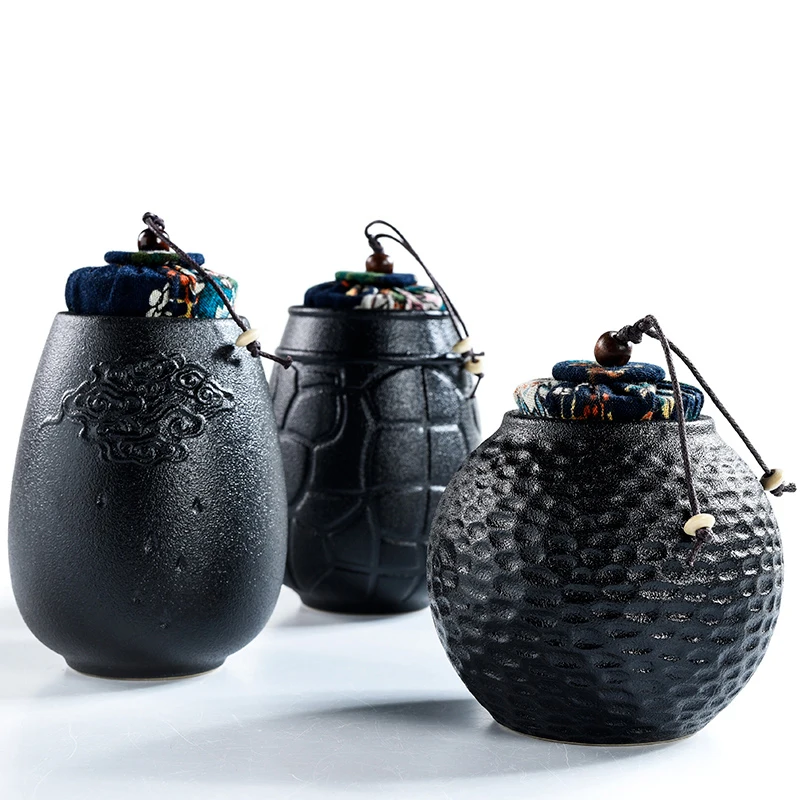 Черный из мультфильма Холодное сердце грубая Чай Caddy Керамика герметичный бак