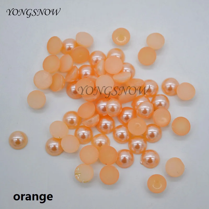 Orange 300 шт 6 мм полукруглые бусины имитация жемчуга с плоской задней стороной акриловые бусины Сделай Сам дизайн ногтей Наклейка ювелирные изделия Аксессуары для свадебного украшения - Цвет: Orange
