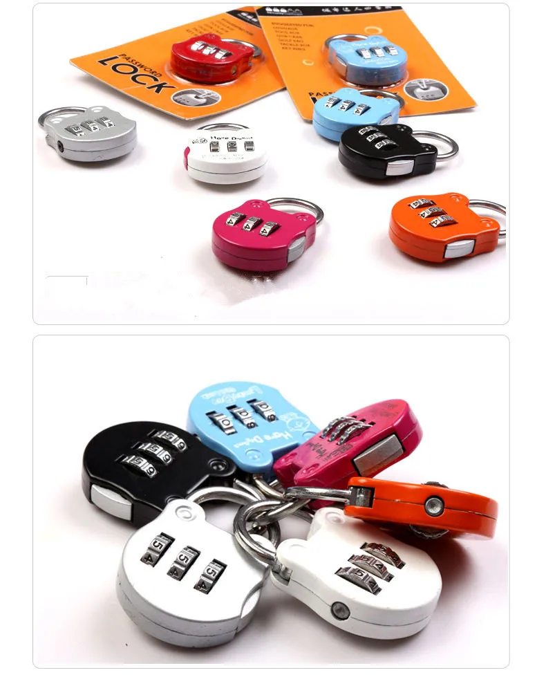 2PCS/LOT Free Shipping Cartoon Mini Digital Briefcase Smal Password Padlock Luggage Gym Lock | Обустройство дома